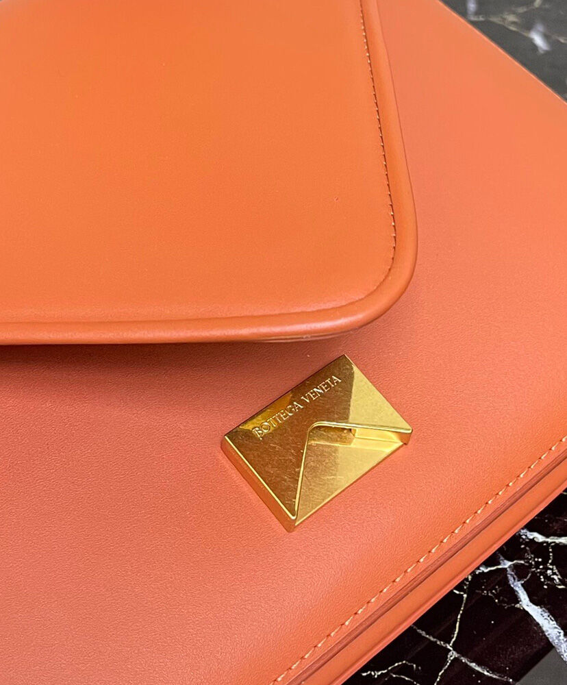 Bottega Veneta Mount Leather Envelope Bag Orange